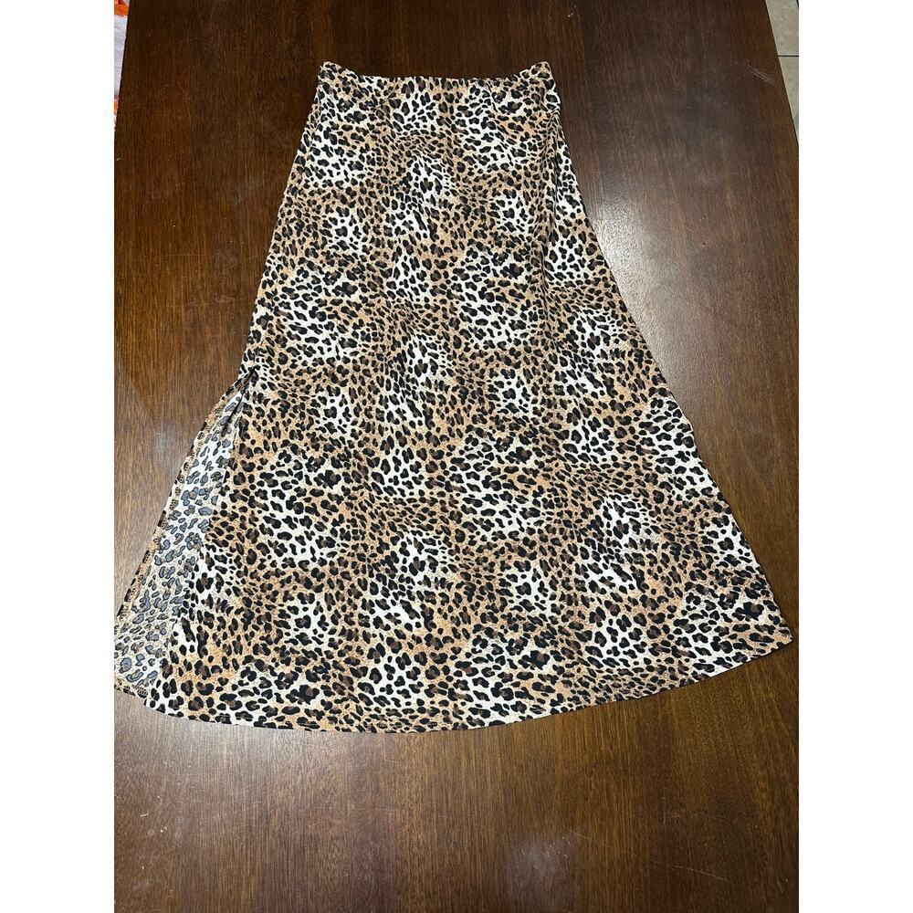 Ee: some Leopard Animal Print Slit Skirt Women S Boho Western Festival Stretch